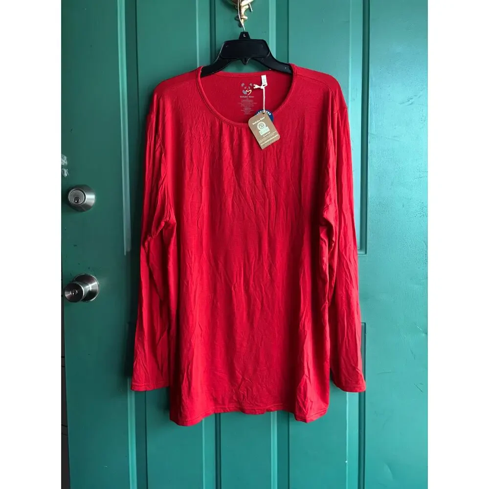 New Bellabu Bear Men’s Bamboo XXL Winterberry Red Pajama top